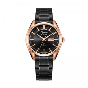 Alexandre Christie AC 8672 Rosegold Black Man MEBBRBA